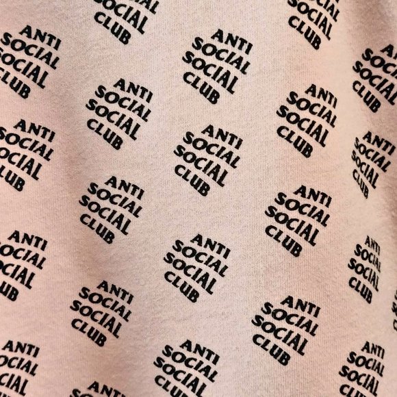 Anti Social Social Club Unisex Pink All Over You Logo Crew Neck T-Shirt Top S - Picture 6 of 8